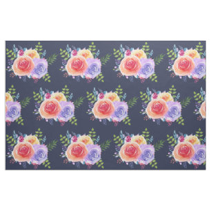 Moderne Aquarellfarben-Rose Blumenmuster Stoff