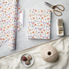 Moderne Aquarellfarben-Wildblume Blumenmuster Geschenkpapier