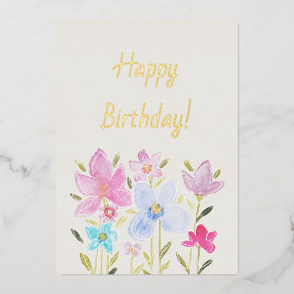 Moderne Aquarellfarben-Wildblumen beleben Einladun Folieneinladung