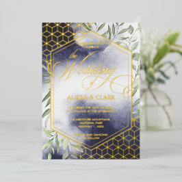 Moderne Aquarellfolien mit feinem geometrischem Ra Folieneinladung