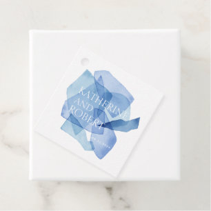 Moderne Aquarellformen Hochzeitsmonogramm Geschenkanhänger