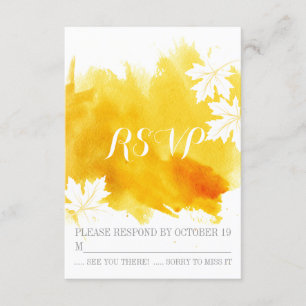 Moderne Aquarellgelbe Hochzeit RSVP Antwort