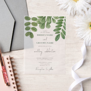 Moderne Aquarellgrüne Smaragdgrüne Hochzeit