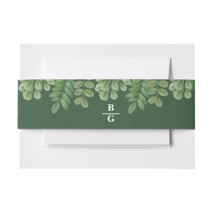 Moderne Aquarellgrüne Smaragdgrüne Hochzeit Einladungsbanderole
