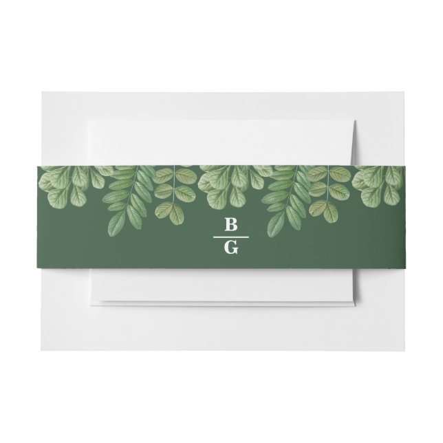 Moderne Aquarellgrüne Smaragdgrüne Hochzeit Einladungsbanderole (Vorderseite Beispiel)