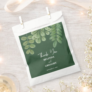 Moderne Aquarellgrüne Smaragdgrüne Hochzeit Geschenktütchen