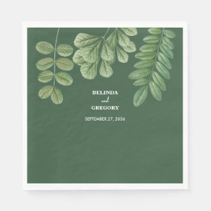 Moderne Aquarellgrüne Smaragdgrüne Hochzeit Serviette