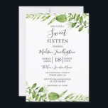 Moderne Aquarellgrüne Süße 16 Einladung<br><div class="desc">Moderne Aquarellgrüne Süße 16 Einladung Siehe passende Kollektion im Nest- und Nestladen</div>