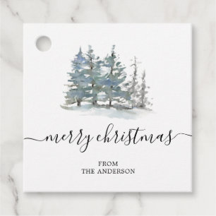 Moderne Aquarellkiefern Weihnachtsgeschenk Geschenkanhänger