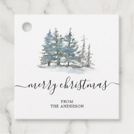 Moderne Aquarellkiefern Weihnachtsgeschenk Geschenkanhänger