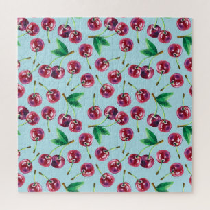 Moderne Aquarellkirschen: Juicy Berry Pattern