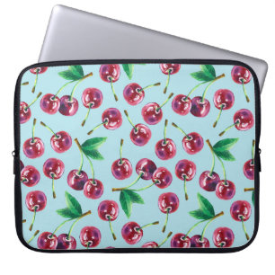 Moderne Aquarellkirschen: Juicy Berry Pattern Laptopschutzhülle