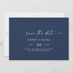 Moderne Aquarellkoordination   Horizontal blau Save The Date
