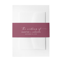 Moderne Aquarellkoordination | Rote Hochzeit Einladungsbanderole