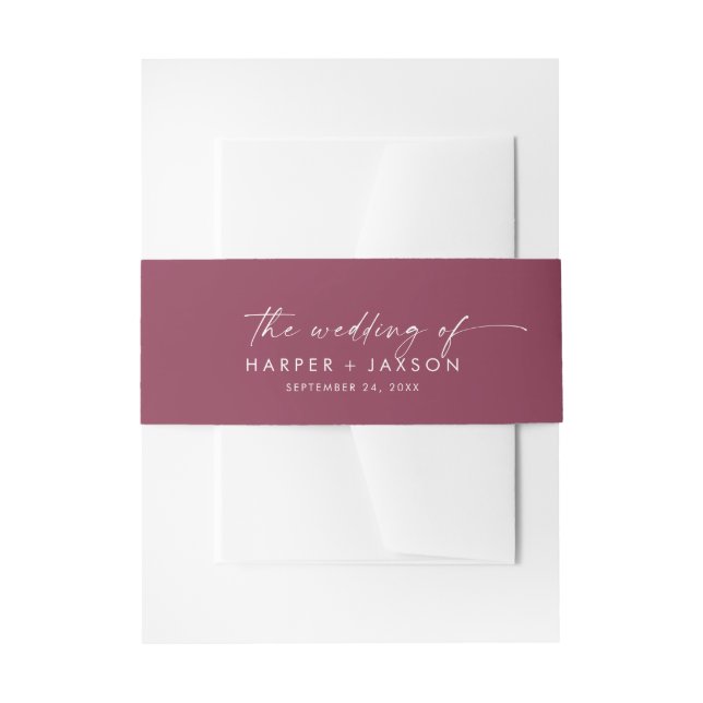 Moderne Aquarellkoordination | Rote Hochzeit Einladungsbanderole (Vorderseite Beispiel)