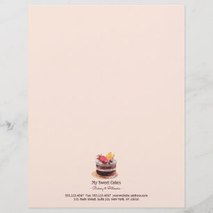 Moderne Aquarellkuchen Patisserie Kuchen Nachtisch Briefkopf