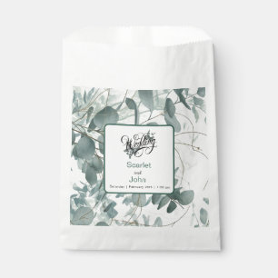 Moderne Aquarellmahlzeit bei Eukalyptus Hochzeit # Geschenktütchen