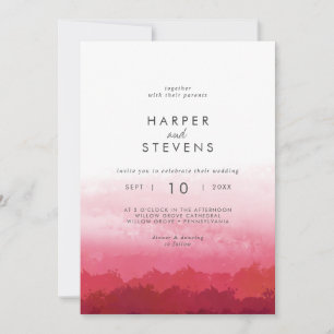 Moderne Aquarellmalerei Rosa vorne und hinten Ho Einladung