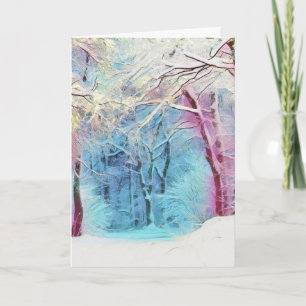 Moderne Aquarellmalerei von farbigen verschneiten Karte
