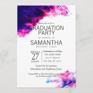 Moderne Aquarellmudges Graduierungsparty lädt ein Einladung