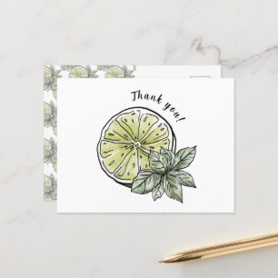 Moderne Aquarellmühle Limones Obst Danke Postkarte