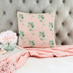 Moderne Aquarellmuster-Blätter Kissen