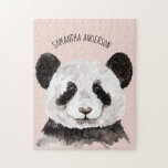 Moderne Aquarellpanda mit Namen und Pastellrosa<br><div class="desc">Moderne Aquarellpanda mit Namen und Pastellrosa</div>