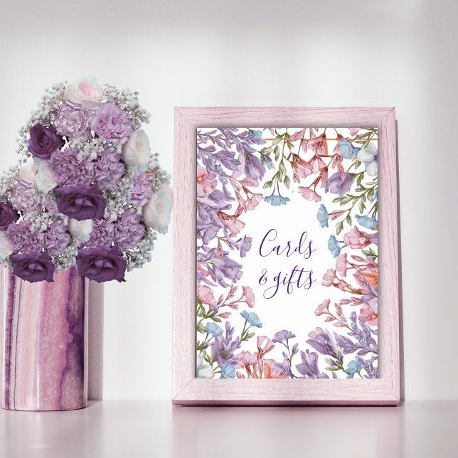 Moderne Aquarellpastellfarben lila rosa Wildblume  Poster (Von Creator hochgeladen)