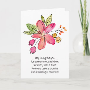 Moderne Aquarellpinke-Blume Karte