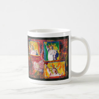 Moderne Aquarellstatue der Freiheitsstatue Tasse