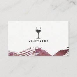 Moderne Aquarelltöne mit Chic Wine Glass Visitenkarte
