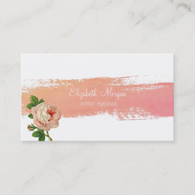 Moderne Aquarelltöne, Rose Visitenkarte (Vorderseite)