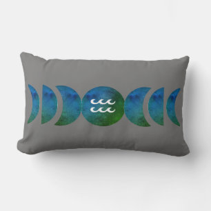 Moderne Aquarius Zodiac-Signatonphasen Lendenkissen