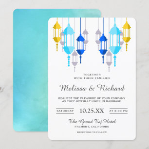 Moderne arabische Hanging Lanterns Hochzeitseinlad Einladung