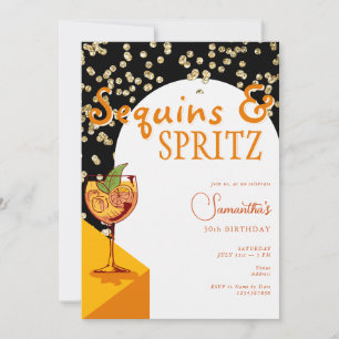 Moderne Arch Elegant Sequins Spritz Sommer Geburts Einladung