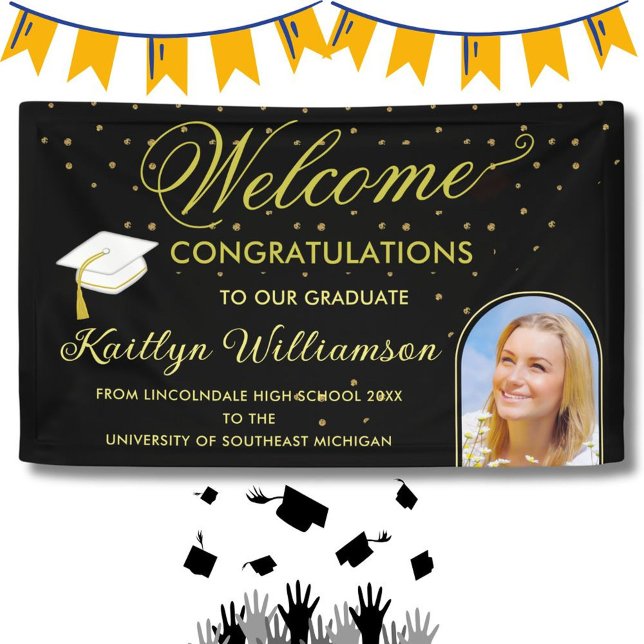 Moderne Arch Foto High School Graduation Party Banner (Von Creator hochgeladen)