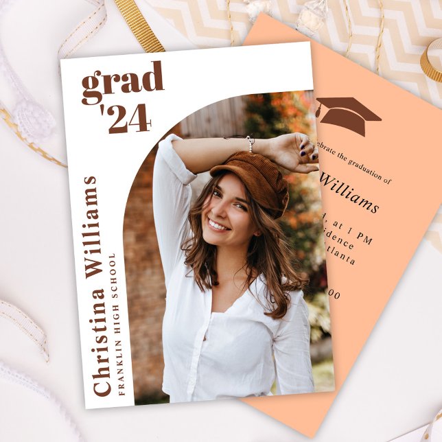 Moderne Arch Foto High School Graduation Party Einladung (Modern Arch Photo High School Graduation Party Invitation)