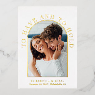 Moderne Arch Foto Hochzeit Folieneinladung
