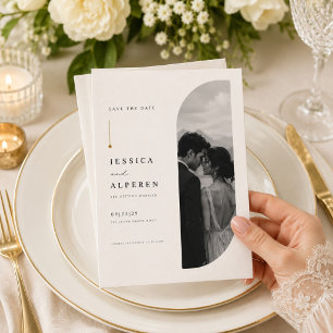 Moderne Arch Foto Save The Date Karte