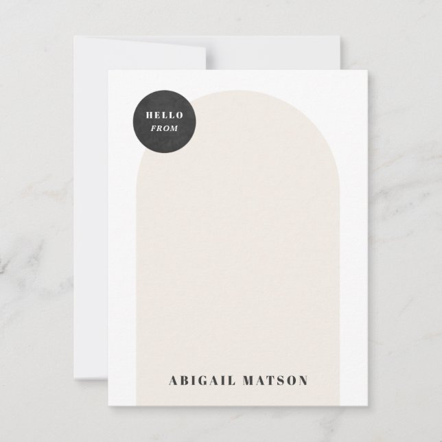 Moderne Arch Frame Stationäre Note Card - Schwarz (Vorderseite)