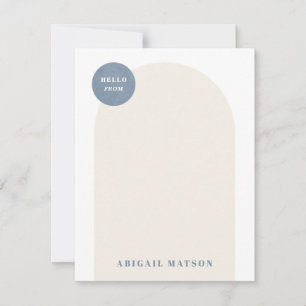 Moderne Arch Frame Stationery Note Card - Blau