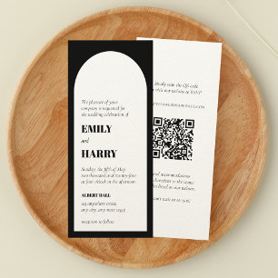Moderne arch kühne Typografie QR Code Long Wedding Einladung