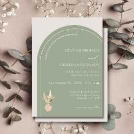 Moderne Arch Sage Green Wedding Einladung