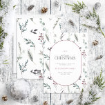 Moderne Arch Schwarzer Winter Botanische Frohe Wei Feiertagskarte<br><div class="desc">Wie kann man den Feiertag besser vermitteln als mit unserer modernen Schwarzen Winter Botanischen Pille Form Frohe Weihnachtskarte? Diese schöne Karte zeigt ein modernes Wintergrün-Muster aus dunkelschwarz, rot und desaturiert grünen Winter botanischen, hinter der Pille geformt Einzug mit Ihren Feriengruß. Das Wort "Merry" ist elegant in einem Skript-Schriftart geschrieben, was...</div>