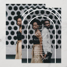 Moderne Arch Two Foto Hochzeit Einladung