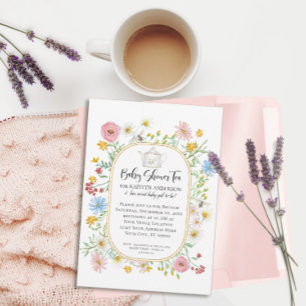 Moderne Arch Wildblume Blumenbienen Teatro Sociale Einladung