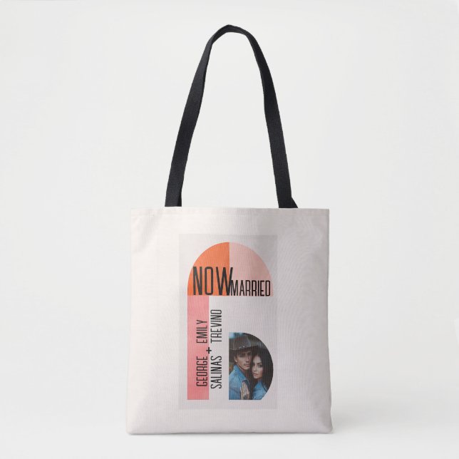 Moderne Arche, Orange und Rosa, Foto, Tasche (Vorderseite)