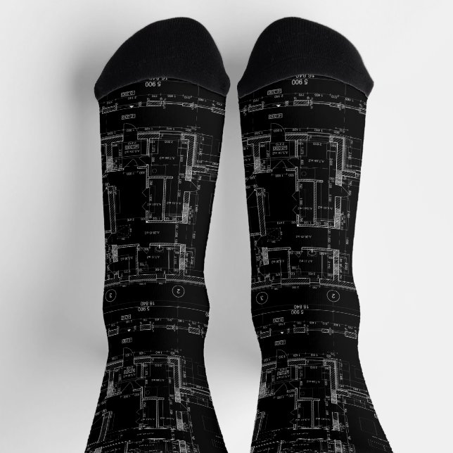 Moderne Architektur-Bauplan  Socken (Oben)