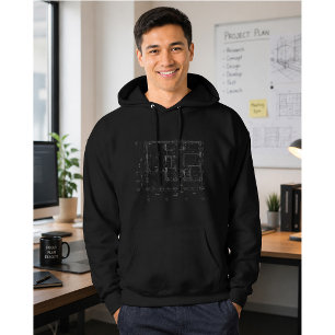 Moderne Architektur-Blueprint-Hoodie Hoodie