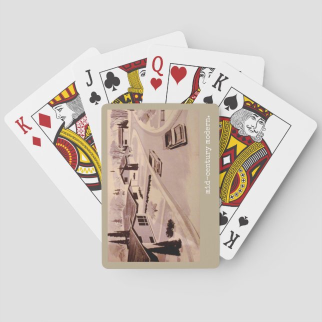 Moderne Architektur des Mitteljahrhunderts Spielkarten (Rückseite)